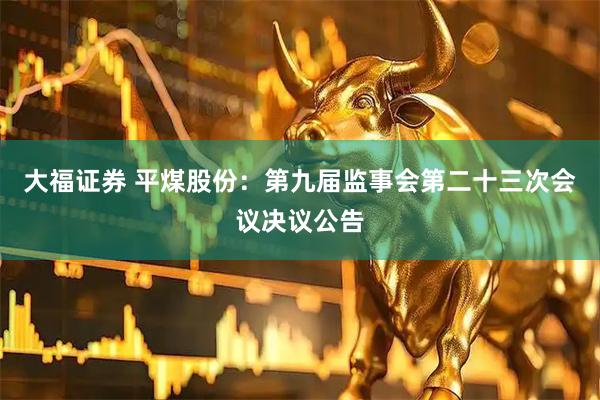 大福证券 平煤股份：第九届监事会第二十三次会议决议公告